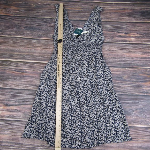 ROXY NEW NWT Small Navy Blue Ivory Floral Halter Neck Midi Dress V Neck - Picture 8 of 10
